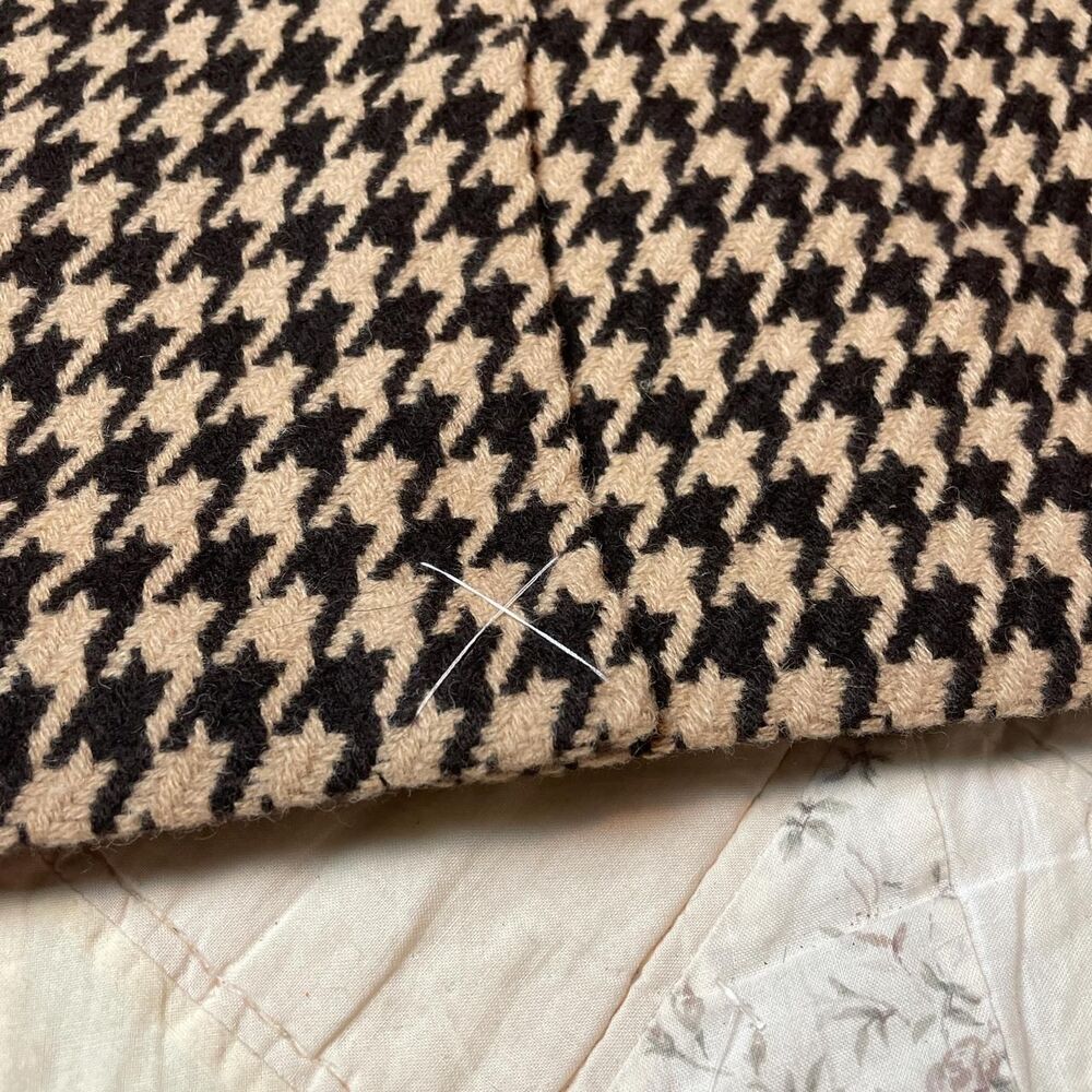 talbots fall brown and tan houndstooth wool pencil skirt size 10 nwt - Picture 7 of 8